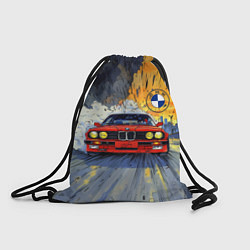 Рюкзак-мешок Красная BMW на скорости, цвет: 3D-принт