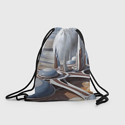 Рюкзак-мешок Город на другой планете, цвет: 3D-принт