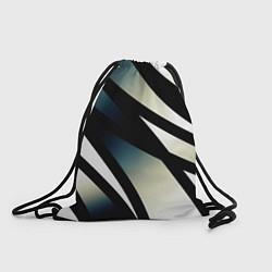 Мешок для обуви Чёрно-белый с синим затемнением полосы