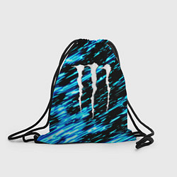 Мешок для обуви Monster energy штрихи голубых неоновых красок