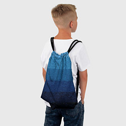Рюкзак-мешок Сине-голубой градиент полосами с узором, цвет: 3D-принт — фото 2