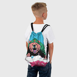 Рюкзак-мешок Хищный русский медведь, цвет: 3D-принт — фото 2