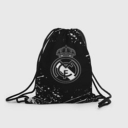 Рюкзак-мешок Real Madrid белые краски, цвет: 3D-принт