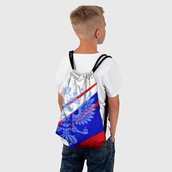 Рюкзак-мешок Герб на фоне цветов флага бело-сине-красный, цвет: 3D-принт — фото 2