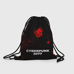Рюкзак-мешок Cyberpunk 2077 - red gradient по-центру, цвет: 3D-принт