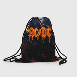 Рюкзак-мешок ACDC лого из лавы на треснутой текстуре, цвет: 3D-принт