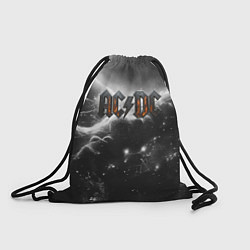 Рюкзак-мешок ACDC металлический лого черно-белая текстура, цвет: 3D-принт