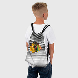 Рюкзак-мешок Чикаго Блэкхокс - геометрический паттерн с градиен, цвет: 3D-принт — фото 2