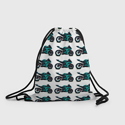 Рюкзак-мешок Motorbike light blue, цвет: 3D-принт