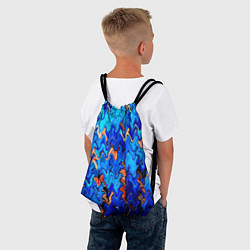Рюкзак-мешок Сине-голубой стекающая абстракция, цвет: 3D-принт — фото 2