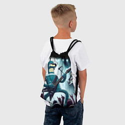 Рюкзак-мешок Гитарист Бендер из рок группы Футурамы, цвет: 3D-принт — фото 2