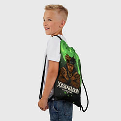 Рюкзак-мешок XXXTentacion на фоне зеленой краски, цвет: 3D-принт — фото 2