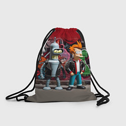 Рюкзак-мешок Bender bending robot and Fry - ai art graffiti, цвет: 3D-принт