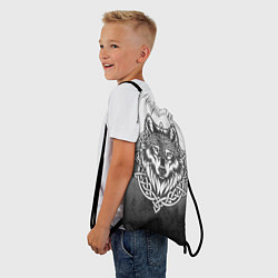 Рюкзак-мешок Волк в кельтском стиле и лес, цвет: 3D-принт — фото 2