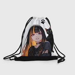 Рюкзак-мешок Девушка и кот, цвет: 3D-принт