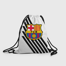 Рюкзак-мешок Barcelona черно белые полосы, цвет: 3D-принт