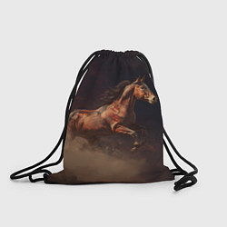 Рюкзак-мешок Лошадь в прыжке из пыли, цвет: 3D-принт