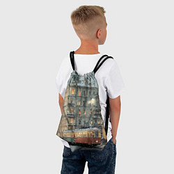 Рюкзак-мешок Трамваи в зимнем Санкт-Петербурге, цвет: 3D-принт — фото 2