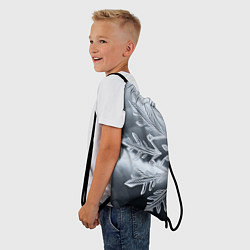 Рюкзак-мешок Снежинка на черно белое, цвет: 3D-принт — фото 2