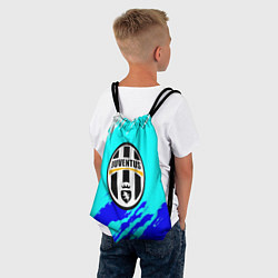 Рюкзак-мешок Ювентус краски штрихи текстура, цвет: 3D-принт — фото 2
