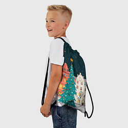 Рюкзак-мешок Новогодняя ночь в городе, цвет: 3D-принт — фото 2