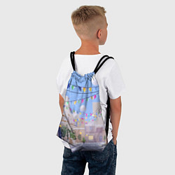 Рюкзак-мешок Предновогодний праздничный дворик, цвет: 3D-принт — фото 2