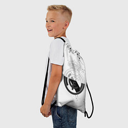 Рюкзак-мешок Реал Мадрид черно белые краски, цвет: 3D-принт — фото 2