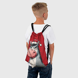 Рюкзак-мешок Недовольная новогодняя лошадь, цвет: 3D-принт — фото 2