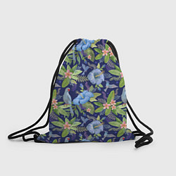 Рюкзак-мешок Голубые попугаи, цвет: 3D-принт