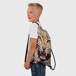 Рюкзак-мешок Взгляд леопарда, цвет: 3D-принт — фото 2