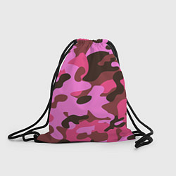 Рюкзак-мешок Камуфляж: розовый/коричневый, цвет: 3D-принт