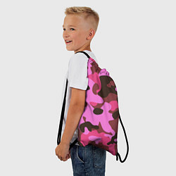 Рюкзак-мешок Камуфляж: розовый/коричневый, цвет: 3D-принт — фото 2