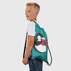 Рюкзак-мешок Пингвин с фотоаппаратом, цвет: 3D-принт — фото 2
