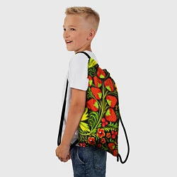 Рюкзак-мешок Хохлома: земляника, цвет: 3D-принт — фото 2