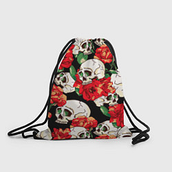 Рюкзак-мешок Черепки и розы, цвет: 3D-принт