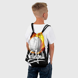 Рюкзак-мешок Волейбольный мяч летит в огне, цвет: 3D-принт — фото 2