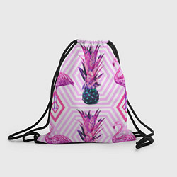 Рюкзак-мешок Ананасы 12, цвет: 3D-принт