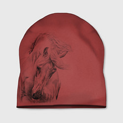Шапка Конь на красном фоне, цвет: 3D-принт