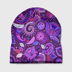 Шапка Фиолетовый этнический дудлинг, цвет: 3D-принт