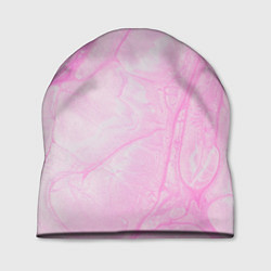 Шапка Розовые разводы краска зефир, цвет: 3D-принт