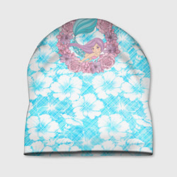 Шапка Русалочка и цветы, цвет: 3D-принт