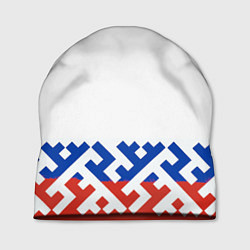 Шапка Русский орнамент в цветах флага, цвет: 3D-принт
