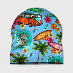 Шапка Пальмы, волны, серфинг, цвет: 3D-принт