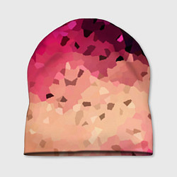 Шапка Бежево-малиновый абстрактный, цвет: 3D-принт