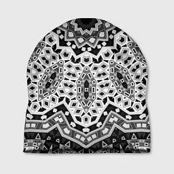 Шапка Черно-белый орнамент, цвет: 3D-принт