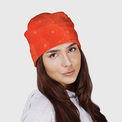 Шапка ЗОЛОТЫЕ ХРИЗАНТЕМЫ ПАТТЕРН, цвет: 3D-принт — фото 2