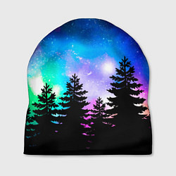 Шапка Космический лес, елки и звезды, цвет: 3D-принт