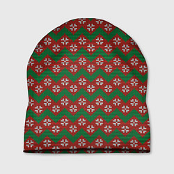 Шапка Knitted Snowflake Pattern, цвет: 3D-принт