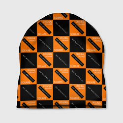 Шапка Black Orange Squares, цвет: 3D-принт