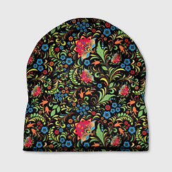 Шапка Цветочный Узор хохлома, цвет: 3D-принт